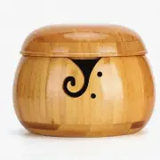 KnitNest Wooden Yarn Bowl: Perfect Wool Storage with Holes for Knitting & Croche