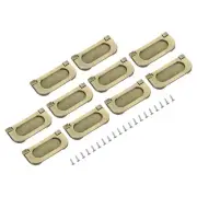10Pcs Flush Pull Handle, 3 Inch Hidden Recessed Furniture Grip Ring Pull, Bronze