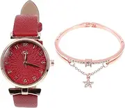 [WOFASHPURET] Unique Lady Watch Bracelet Set Quartz Ladies Watch Shining Present for Her
