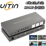 HDMI 4X2 多畫面切換分割器 4K高清無縫四螢幕多畫面分割 4進2出四屏同顯示 4路畫面視頻分割器 IR適用於PC