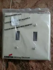 Cooper Mid-Size beige Thermoplastic 2-Gang light Switch Cover Wallplate