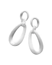 Ippolita Sterling Silver 925 Classico Elongated Hoop Drop Earrings OS