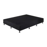 Palermo Queen Ensemble Bed Base Midnight Black Linen Fabric