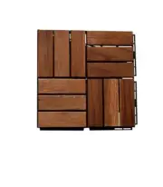 Hardwood Interlocking Patio Deck Tiles (Pack of 10, 12" x 12"), Acacia Wood D...