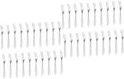 MAGICLULU 2sets Convenient Compact Size Mini Forks Stainless Steel Fruit Forks for Bar Kitchen Restaurant 20pcs*2