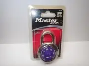 Master Lock Combination Locker Padlock Anti Shim Purple on Chrome 1514D