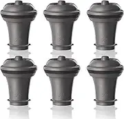 Vacu Vin Wine Saver Vacuum Stoppers – Set of 6 – Gray – Airtight Seal for Opened Bottles – Preserves Wine Freshness Up to 10 Days – Reusable & Dishwasher Safe – for Wine Saver Pump