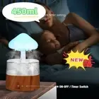 Rain Cloud Lamp Mushroom Air Humidifier Diffuser Raindrop Sound 7 Color Lights