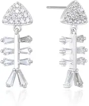 MAYJAI Fish Bone Zircon Diamond Personality Earrings Earrings