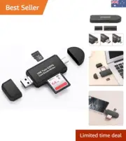 SD Micro SD Card Reader, 3-in-1 USB 2.0 Type C Micro USB Card Reader Adapter,...