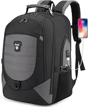 Tzowla Travel Laptop Backpack for Men&Women,17.3"Computer Water Resistant Anti Theft TSA Friendly Backpacks with Lock and USB Charging Port,College Business Work Hiking Bookbag Daypack