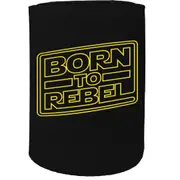 Alcohol Stubby Holder - Born Rebel - Funny Novelty Birthday Gift Joke Beer Can Bottle Coolie