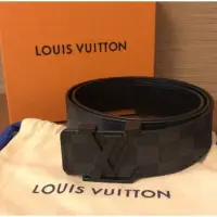 在飛比找Yahoo!奇摩拍賣優惠-Louis Vuitton LV 經典棋盤格紋 黑色腰帶 M