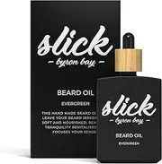 Beard Oil 50ml - ALL NATURAL & ORGANIC - Made by Hand in Byron Bay, Australia feat. Jojoba, Macadamia, Avocado & Essential Oils - Best Beard Grooming Product For Men by SLICK (Evergreen)