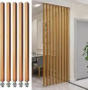 Wall Partition Room Divider Floor to Ceiling Wooden Slats, Decorative Privacy Screens, Wall Screen Partition Post Adjustable Height, Customized Separation Divider Post(5pcs,185cm/72.8in/6.06ft
