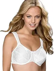 [Bali] Satin Tracings Underwire Minimizer Bra - White - 40C