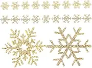 VILLFUL 20pcs Handmade Hair Accessories Materials Flakes Patches Snow Embellishments Embellishment Appliques Decorating Accessories Repair Snowflake Decorations Winter Patches Cloth Golden