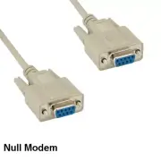 [10pc] 25' Null Modem DB9 Female to Female Cable 28AWG RS-232 DTE Data Crossover
