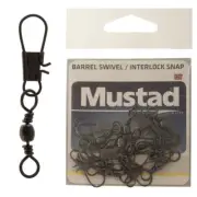 Mustad Barrel Swivel with Interlock Snap Size 6 Qty 10