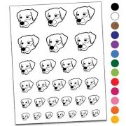 Labrador Dog Artsy Contour Line Temporary Tattoo Water Resistant Set