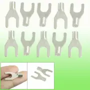 A●10 Pcs 3.5mm Dia Wire Copper Non Insulated Spade Fork Terminal Connectors