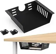 2 Pack Under Desk Shelf - Black Desk Shelf for Office Tables & Workstations