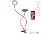 BOOC Selfie Ring Light with Flexible Mobile Phone Holder Bracket Lazy Desk (Desk-CLIP-PK)