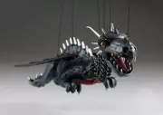 Scary dragon marionette puppet - handmade in the Czech Republic