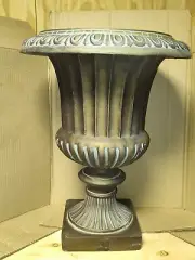 Large Bronze Roman Greek Resin Fiberglass Urn Planter 24 Inches Tall Heavy Duty