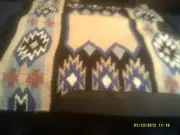 Saddle Pad Showman Memory Foam Aztec and Cross Design Blue, Black & Cream