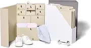 Savor | The Original Deluxe Baby Keepsake Box | Fabric Bound Acid-Free Gender-Neutral Minimalist Newborn Memory Organizer with Labels | For Pregnancy, Mother’s Day, Baby Shower