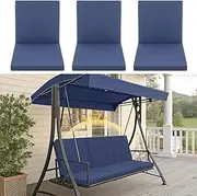 Sintuff 3 Seat Outdoor Porch Swing Cushions Replacement Cushions Fits 6 Seat Patio Swing Bed Waterproof Couch Cushions Liner and Cover for 3 in 1 Outdoor Porch Garden Backyard Glider Swing