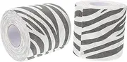 GARVALON Animal Print Tissue Rolls Paper Toilet with Mum Ribbon Soft Durable Zebra Print Tablecloth Roll