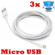 3x 10 Ft Fast Strong Cable USB Micro Cord Charger For Samsung Galaxy S6 S7 Edge