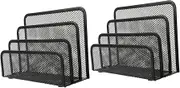 CAXUSD 2pcs Books and Documents Shelf Racks File Holder File Organizer for Desk File Storage Shelf Desktop File Sorter Stackable Dividers Storage Shelves Desktop Storage Shelf Black Iron