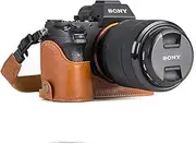 [MegaGear] MG1125 Ready Made Leather Half Case and Battery Access Strap for Sony Alpha A7S II/A7R II/A7 II - Tan