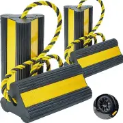 [2Pair 4Pack] Upgrade Rubber Wheel Chocks for Trailer Camper Trucks and Aircr...