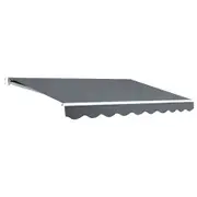 Side Awning Outdoor Blinds Retractable Sun Shade Grey - 2.5x2m