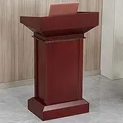Lectern Podium Stand, Podium Stand Podium Wood Stand Heavy Duty Lectern Pulpit Desk Podium Stand, Hostess Stand Reception Desk with Storage Shelves, for Classrooms/Office/A,