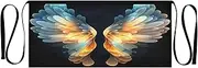 [Joitme] Fantasy Angel Wings Black Apron Waitress, Short Apron with Pockets, Half Aprons for Women with Pockets, Fantasy Angel Wings Black -2