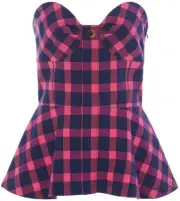 Tanya Taylor - Seersucker Plaid Fiona Bustier Top, Size 0, New with Tags