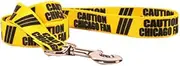 Yellow Dog Design Caution Chicago Fan Dog Leash with Standard Loop Handle, 1" Wide
