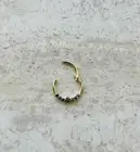 16G 18G Hinged Nose Ring Septum Clicker Daith Hoop 5 Natural Diamonds 14k Gold