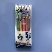 Zebra J-Roller RX GEL ROLLER FLUO BALL PENS 0.7MM MEDIUM POINT - Pack of 5