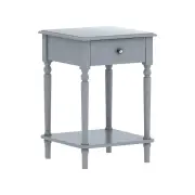 Maestro Furniture Taylor Wooden Open Shelf End Lamp Side Table W/ 1-Drawer Grey