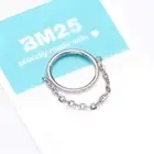 Implant Grade Titanium Brilliant Sparkle Rim Chained Clicker Hoop Ring