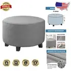 Elegant Stretch Ottoman Storage Cover - Machine Washable, Non-Slip Design, Dove