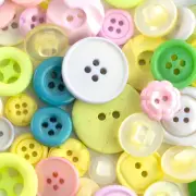 Random Assorted Pastel Color Vintage Acrylic Buttons (~100pc)