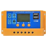 Charge Controllers for Solar Panels | Solar Charge Renewable Energy Controller 30A PWM with Double USB Port,12V 24V Intelligent Regulator for Panel Battery