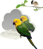 Bird Cage Perch – Parakeet Perches with Mirror and Toys | Cockatiel Cage Perch with Feeding Cup | Interactive Bird Accessories for Parakeet, Conure, and Lovebirds Indoor Bird Cage Setup